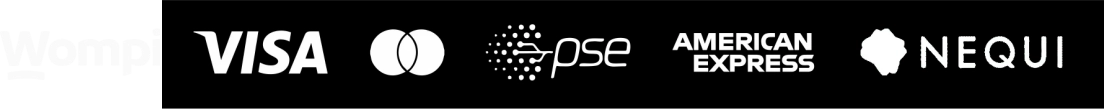 Medios de pago aceptados: Visa, Mastercard, PSE, American Express, Nequi